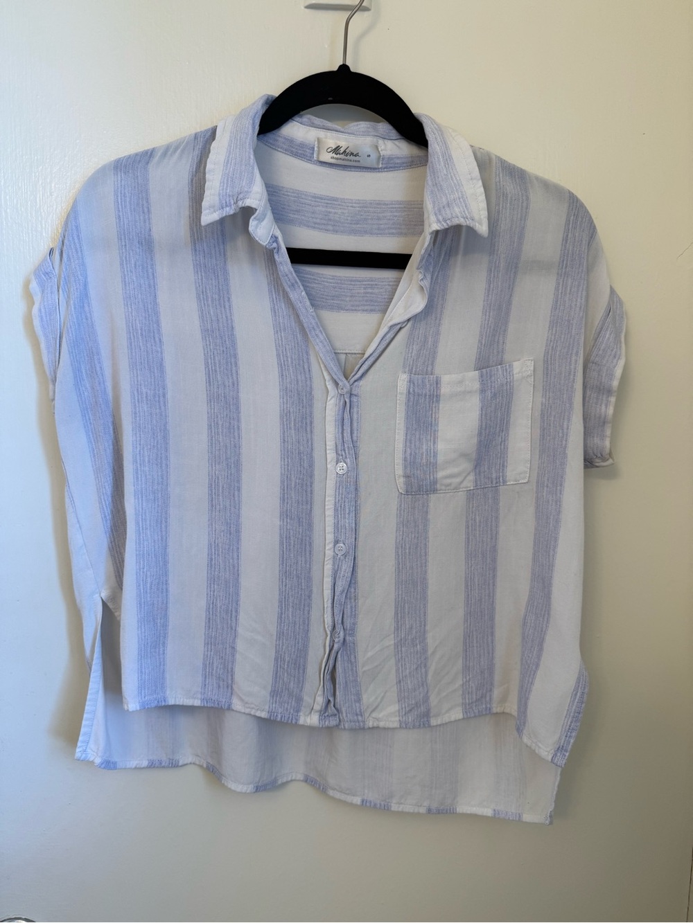 mahina Light Blue & White Striped Shirt